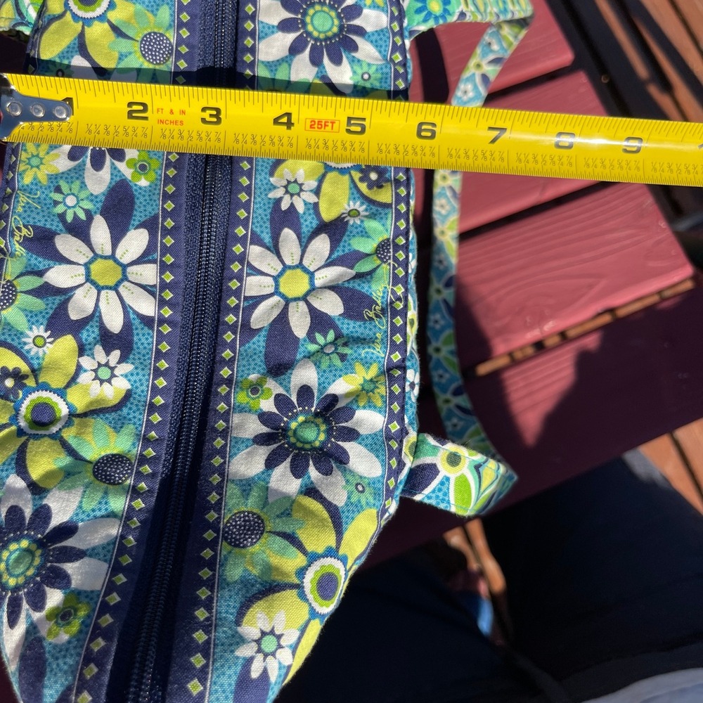 Vera Bradley Retired Daisy Daisy Pattern In Blue with Green Geometric Floral‎ - Picture 11 of 13